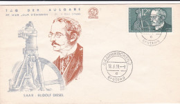 Saar FDC 18-3-1958 Rudolf Diesel - FDC