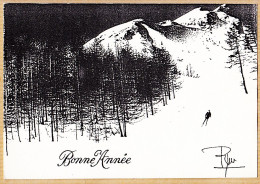 24395 /⭐ ◉  Photo P MARQUER Bonne Année Piste De Ski CPM 1980s REPRODUCTION - Marquer