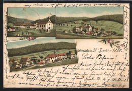 Lithographie Bubenbach, Gesamtansicht Aus Der Vogelschau, Blick Auf Die Kirche  - Sonstige & Ohne Zuordnung