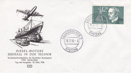 Saar FDC 18-3-1958 Rudolf Diesel - FDC