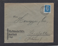 FIRMENBRIEF AUS AUERBACH NACH ST. GALLEN,SCHWEIZ. - Cartas & Documentos