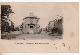 Carte Postale Ancienne Poissy - L'Entrée De La Ville. La Rue De Paris - Poissy