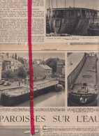 Tournai , Marchienne , Anvers - Paroisses Sur L'eau - Orig. Knipsel Coupure Tijdschrift Magazine - 1953 - Unclassified