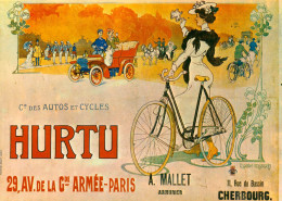 CPM- Affiche Publicité Cycles "HURTU" Art Nouveau Jeune Femme élégante Belle Epoque*Mode* Lorant-Heilbronn - Publicidad