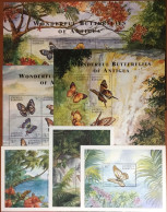 Antigua 2000 Butterflies Complete Sheetlets & Minisheets MNH - Butterflies