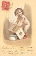 Fantaisie - N°91185 - Bébé Montrant Son Pot De Chambre Sous Une Caisse - Carte Gaufrée - Neonati