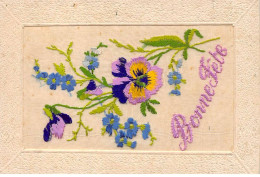 Brodées - N°91009 - Bonne Fête - Pensées Et Myosotis - Embroidered