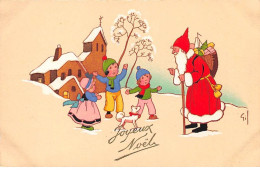 Noël - N°90975 - Joyeux Noël - Enfants Saluant L'arrivée Du Père Noël - Andere & Zonder Classificatie
