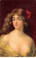 Illustrateur - N°91859 - Asti - Jeune Femme Avec Une Fleur Rouge Dans Les Cheveux - Asti