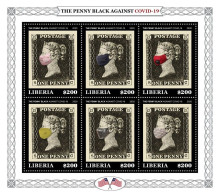 Liberia 2020, Against Covid, Penny Black, 6val In BF - Liberia