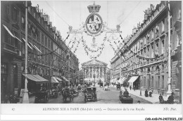 CAR-AABP4-75-0315 - PARIS - Alphonse XIII - Décoration De La Rue Royale - Plätze