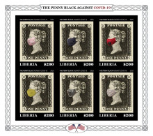 Liberia 2020, Against Covid, Penny Black, 6val In BF IMPERFORATED - Medicina
