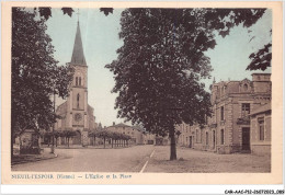 CAR-AACP12-86-1057 - NEUVILLE-L'ESPOIR - L'eglise Et La Place - Neuville En Poitou