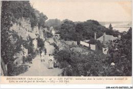 CAR-AACP3-37-0231 - ROCHECORBON - Les Patys Habitations Dans Les Rochers - Terrasse Dominant La Loire-en Aval Du Point  - Rochecorbon