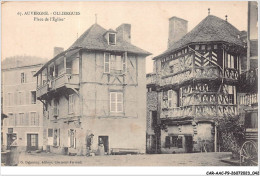 CAR-AACP9-63-0747 - OLLIERGUES - Place De L'eglise - Publicite Cordonnerie Du Coq D'Or - Olliergues