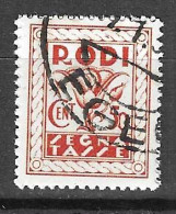 RODI - 1934 - SEGNATASSE - CENT. 50 - USATO (YVERT TX 6 - MICHEL PD 6 - SS SG 6) - Egée (Rodi)