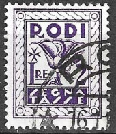 RODI - 1934 - SEGNATASSE - LIRE 2,00 - USATO (YVERT TX 9 - MICHEL PD 9 - SS SG 9) - Egée (Rodi)