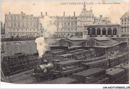 CAR-AAEP7-78-0710 - SAINT-GERMAIN-EN-LAYE  - La Gare Et Le Chateau - Train - Carte Vendue En L'etat - St. Germain En Laye (castle)