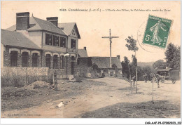 CAR-AAFP4-35-0331 - COMBLESSAC - L'école Des Filles - Le Calvaire Et La Route De Guer - Sonstige & Ohne Zuordnung