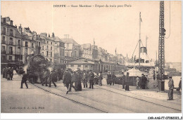 CAR-AAGP7-76-0571 - DIEPPE - La Gare Maritime - Depart Du Train Pour Paris - Train - Dieppe