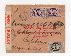 !!! OUBANGUI, LETTRE DE BANGUI DE 1945 POUR L'AFRIQUE DU SUD CENSURE COMMISSION E ET CENSURE SUD AFRICAINE - Lettres & Documents