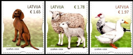 (!) Latvia, Lettland , Lettonia  2024 Pets - Dog - Sheep - Duck  3 Stamps -  MNH - Letland