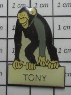 3617 Pin's Pins / Beau Et Rare / ANIMAUX / Je Le Connais Par Coeur ! SINGE CHIMPANZE TONY Par DE BEUKELAER - Animals