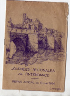 Limoges  (87) Menu Des Journées Régionales De L'intendance  1954   (PPP47299) - Menus