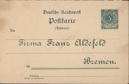 Entier Type H PU 17 Michel Timbre 46 C Vert Timbré S Commande Firma F Aldefeld Bremen Cigar Perla St Felix Havana Tabac - Private Postal Stationery