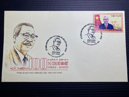 FDC Vietnam Viet Nam With Perf Stamp 2022 : 100th Birth Anniversary Of Prime Minister Vo Van Kiet (Ms1166) - Vietnam