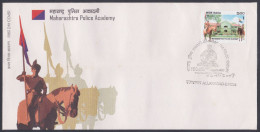 Inde India 2007 FDC Maharashtra Police Academy, Policia, Horse, Horses, Flag, First Day Cover - Altri & Non Classificati