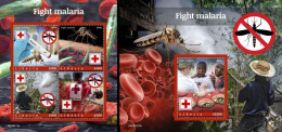 Liberia 2020, Against Malaria, Red Cross, 4val In BF +BF - Liberia