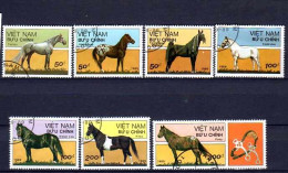 Chevaux Vietnam 1989 (19) Yvert N° 996 à 1002 Oblitéré Used - Paarden