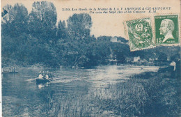 MO 9-(94) LES BORDS DE LA MARNE DE LA VARENNE A CHAMPIGNY - UN COIN DES SEPT ILES ET LES COTEAUX - CANOTEURS  - 2 SCANS - Champigny Sur Marne