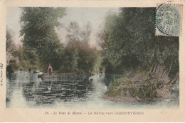 MO 9-(94) LE TOUR DE MARNE - LA MARNE VERS CHENNEVIERES  - CARTE COLORISEE    - 2 SCANS - Chennevieres Sur Marne