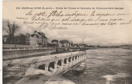 MO 10-(94) ABLON SUR SEINE - ENTREE DE L' ECLUSE ET PANORAMA DE VILLENEUVE SAINT GEORGES  - 2 SCANS - Ablon Sur Seine