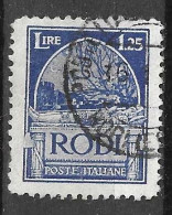 RODI - 1929 - ORDINARIA -LIRE 1,25 - USATO  (YVERT 21 - MICHEL 23 - SS 9) - Ägäis (Rodi)