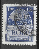 RODI - 1929 - ORDINARIA -LIRE 1,25 - USATO  (YVERT 21 - MICHEL 23 - SS 9) - Aegean (Rodi)