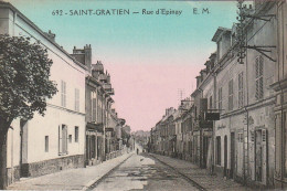 MO 11-(95) SAINT GRATIEN - RUE D' EPINAY - CARTE COLORISEE - 2 SCANS - Saint Gratien