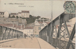 MO 11-(95) PONTOISE - LE PONT - CARRIOLE A CHEVAL - ANIMATION - CARTE COLORISEE - 2 SCANS - Pontoise