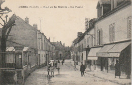 MO 11-(95) DEUIL - RUE DE LA MAIRIE - LA POSTE - CARRIOLE A CHEVAL - ANIMATION - 2 SCANS - Deuil La Barre