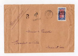 !!! OUBANGUI, N°17 SEUL/LETTRE RECO AVEC UTILISATION CACHET ECHOPPE TYPE F OUBANGUI-CHARI SANS TCHAD RR - Storia Postale