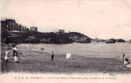 64 - BIARRITZ -  La Grande Plage Et Panorama Jusqu'au Rocher De La Vierge - Biarritz