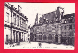 F-03-Moulins-26A22  L'hôtel De Ville Et La Caisse D'épargne, Cachet Train Sanitaire, Cpa BE - Moulins