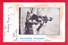 F-86-Poitiers-111A22  Pub Pour La Biscuiterie Poitevine Maurice Rouchier, Cpa Fantaisie Précurseur BE - Poitiers