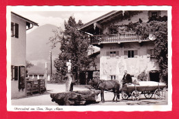 E-Allemagne-627A38  Oberaudorf Am Inn, Bayr. Alpen, Une Charrette Tirée Par Un Cheval Qui Boit à La Fontaine, BE - Oberstdorf