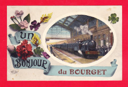 F-93-Le Bourget-05A55  Un Bonjour DU BOURGET, Le Train En Gare, Cpa BE - Le Bourget