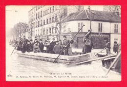 F-94-Ivry Sur Seine-16A55 Crue De La Seine, M. Fallières, Briand, Millerand, Lépine Et Coutant En Chaland - Ivry Sur Seine