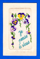 Brodee-227A55  JE PENSE A VOUS, Pensées En Cascade - Embroidered