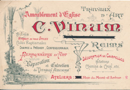 51) REIMS :  Carte Commerciale - C. VINUM - Ameublement D'église - Reims